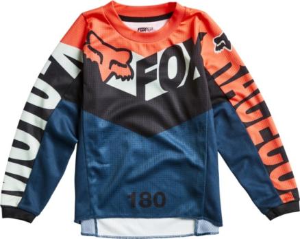 Мотоджерси детская Fox 180 Trice Kids Jersey (Grey/Orange, KM, 2022 (28188-230-KM))