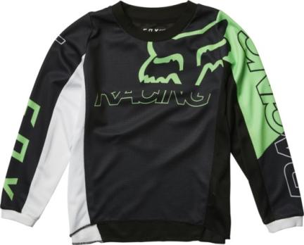 Мотоджерси детская Fox Skew Kids Jersey (Black/Green, KM, 2022 (28190-151-KM))