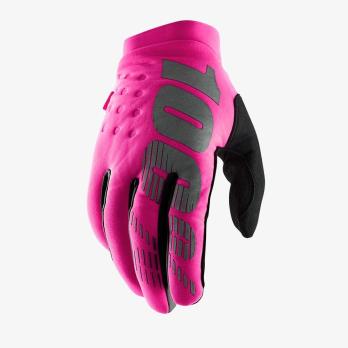 Мотоперчатки женские 100% Brisker Womens Glove  (Neon Pink/Black, L, 2021 (11016-263-10))