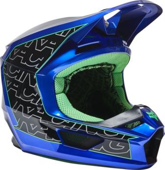 Мотошлем Fox V1 Peril Helmet (Blue, XL, 2022 (27998-002-XL))