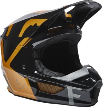 Мотошлем Fox V1 Skew Helmet (Black/Gold, L, 2022 (27999-595-L))