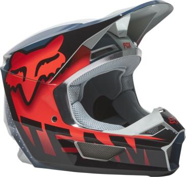 Мотошлем Fox V1 Trice Helmet (Grey/Orange, S, 2022 (26779-230-S))