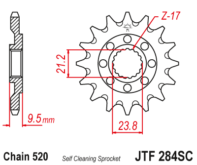 Звезда ведущая самоочищающаяся 14 зубов CR250R / CRF450R-X JT