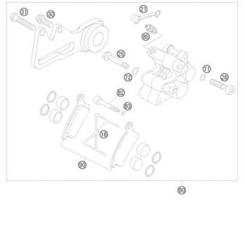 Задний тормозной 4-х поршневой суппорт Formula в сборе KTM SX85 08-10