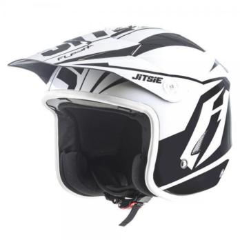 Шлем  для триала HT1 Flash Поликарбонат Белый / Черный, Размер M