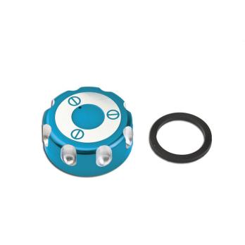 Крышка бензобака алюминиевая синяя Derbi Senda