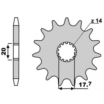 Звезда ведущая (передняя) 15 x 428 Derbi GPR 125
