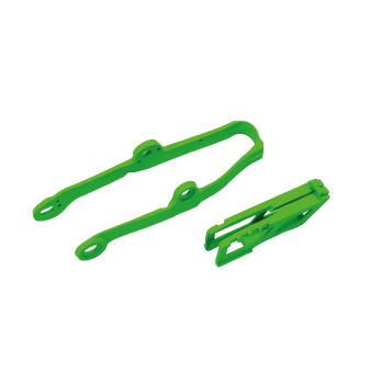 Комплект из ловушки и слайдера цепи UFO Kawasaki KXF-250 09-16, KXF-450 09-15 Green