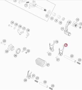 Вилка переключения КПП 2 и 3 передача GASGAS MC 85 2021-23
