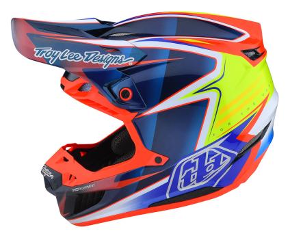Мотошлем Troy Lee Designs SE5 Carbon Helmet W/MIPS Lines Blue L