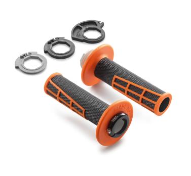 Грипсы Lock-on черно-оранжевые с открытым торцом KTM 17-21