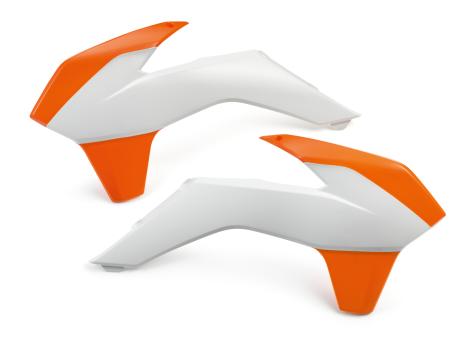 Боковины радиатора бело-оранжевые KTM SX/SX-F 14-15 / 250SX, EXC/EXC-F 14-16