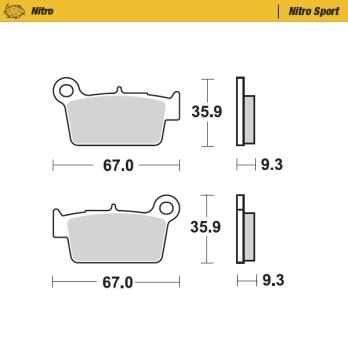 Колодки тормозные задние (Nitro Sport) Beta RR / GasGas -20 / Suzuki / Kawasaki / Yamaha