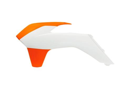 Боковины радиатора бело-оранжевые KTM SX125-150/SXF250-450 13-15 # SX250 13-16 # EXC-EXCF125-500 14-
