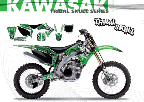 Полный набор наклеек с обтяжкой сиденья Kawasaki KX250F 09-11